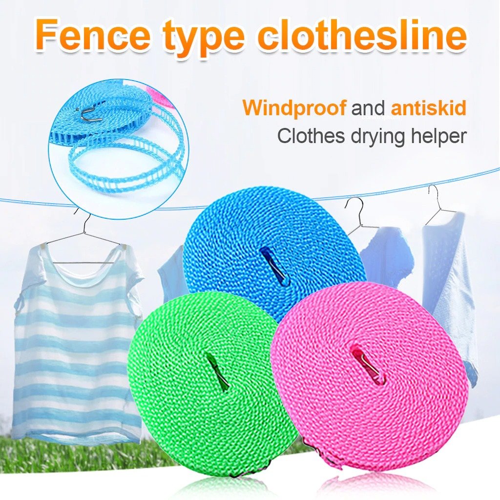 Clothes Hanging Rope Laundry Clothesline Nylon 5M - Fence Type